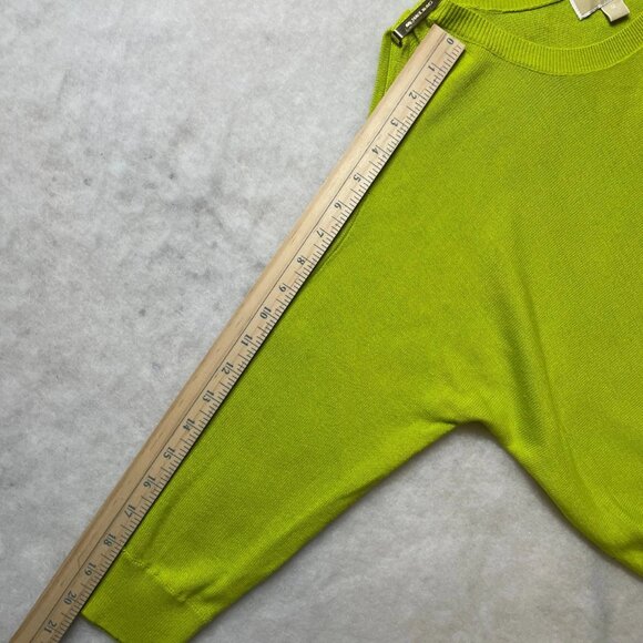 Michael Kors Womens Lime Green Cold Shoulder Autumn Lightweight Sweater Size M - Picture 9 of 10